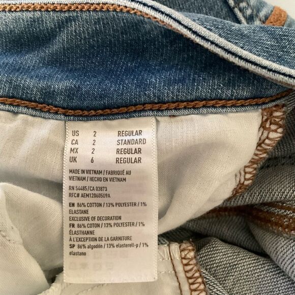 AEO American Eagle Super Stretch Jegging Skinny Jeans - Size 2 Light-Medium Wash - Picture 6 of 9